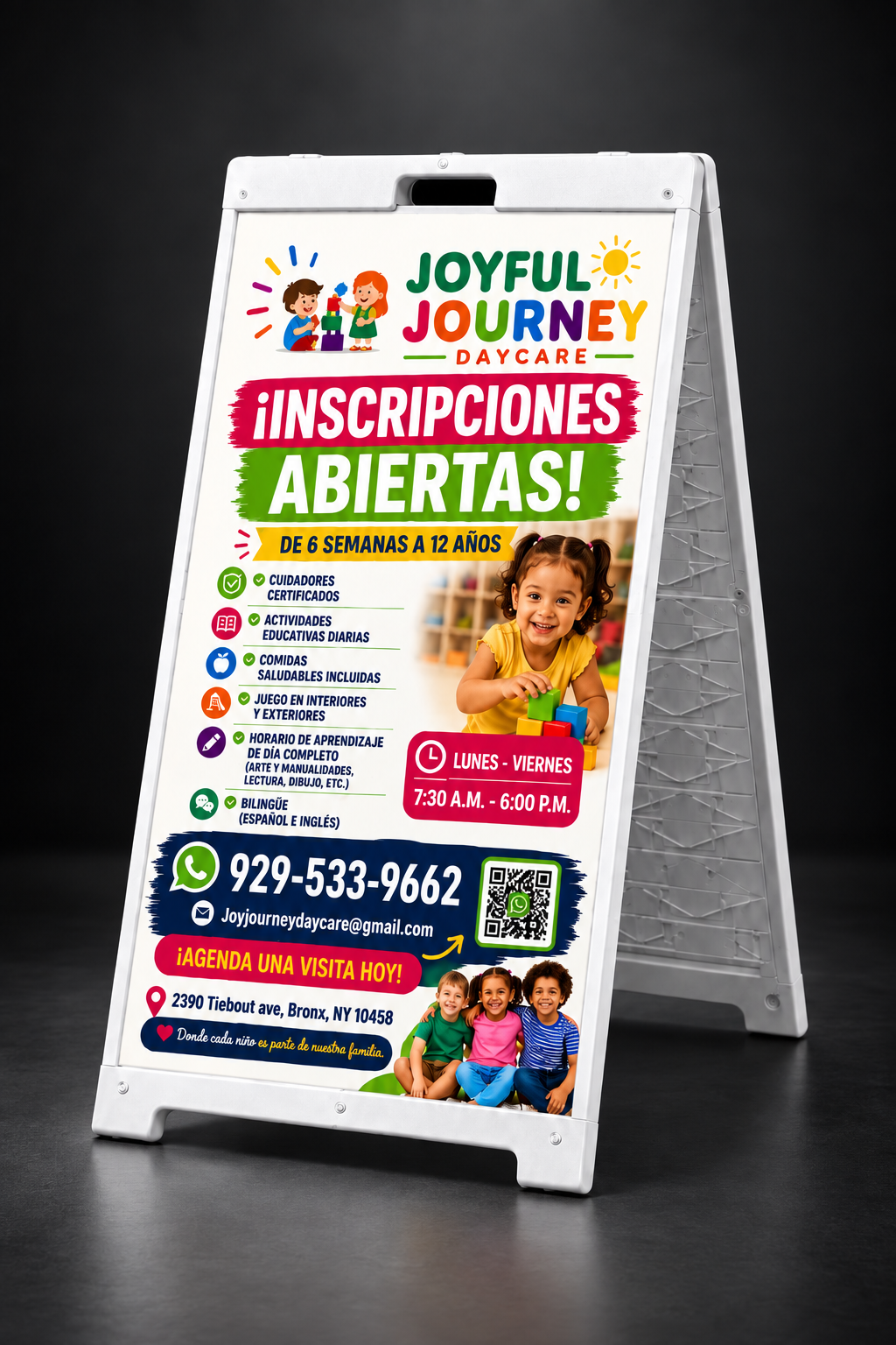 Cartel tipo A para acera